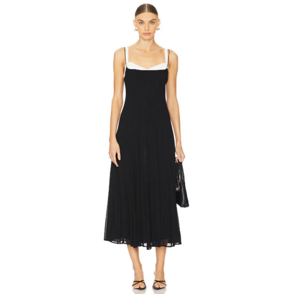 Sophie Rue Ambroise midi Dress Black white trim size XS NWT $248msrp